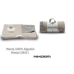 3832 MANTITA DE PUNTO 100% ALGODÓN SHEEP OVEJA NIKIDOM. COCHECITOS-CARRICOCHES PARA BEBE SACOS Y TEXTILES CHALES MANTAS