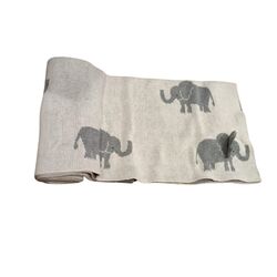 3833 MANTITA DE PUNTO 100% ALGODÓN ELEPHANTS  NIKIDOM. COCHECITOS-CARRICOCHES PARA BEBE SACOS Y TEXTILES CHALES MANTAS
