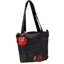 BOLSO NEGRO FLAMENCA YLBF LAKEN. COCHECITOS-CARRICOCHES PARA BEBE SACOS Y TEXTILES BOLSOS ,TALEGAS MALETAS OUTLET PUERICULTURA .