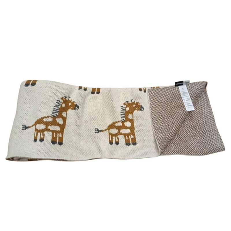 3837 MANTITA DE PUNTO 100% ALGODÓN GIRAFFES  NIKIDOM. COCHECITOS-CARRICOCHES PARA BEBE ACCESORIOS DE SACOS Y TEXTILES BOLSOS