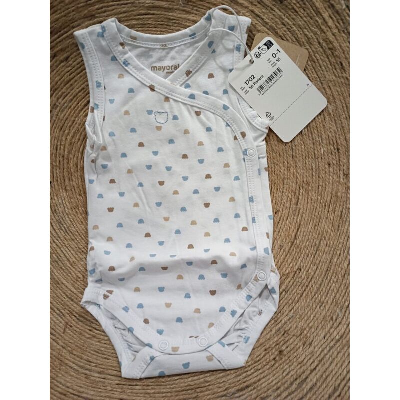1702 Body m/s Mayoral. ROPA PARA BEBES ,PREMAMA Y COLEGIAL - DE 0 5 AÑOS INTERIOR Bodys INFANTIL VERANO NIÑO NIÑA . TALLAS 0 1
