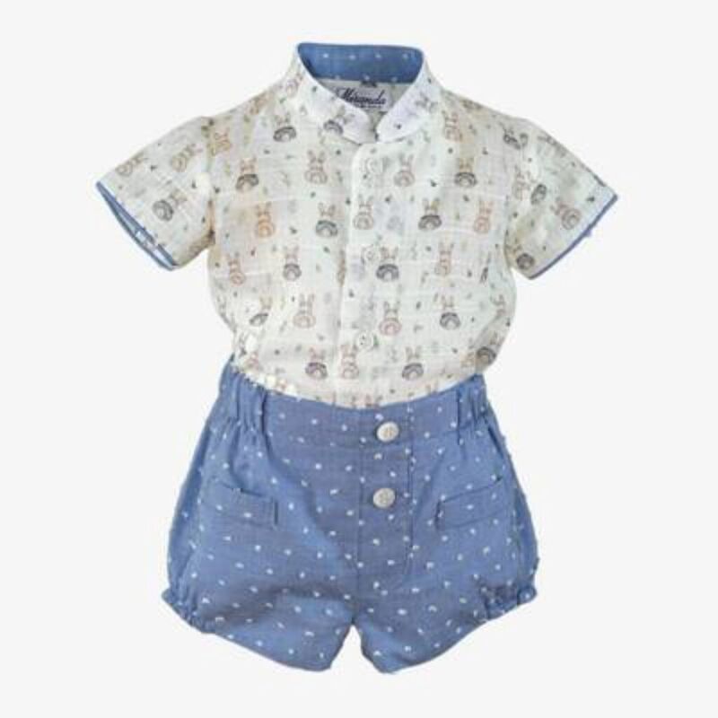 37003523 CAMISA MC PANT.CORTO BEBE MIRANDA. ROPA PARA BEBES ,PREMAMA Y COLEGIAL - DE 0 5 AÑOS INFANTIL VERANO NIÑO Conjuntos .