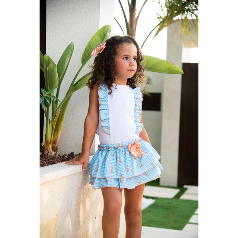 AFR013  Conjunto falda camiseta  modelo Africa Daniesty. ROPA PARA BEBES ,PREMAMA Y COLEGIAL - DE 0 5 AÑOS INFANTIL VERANO NIÑA
