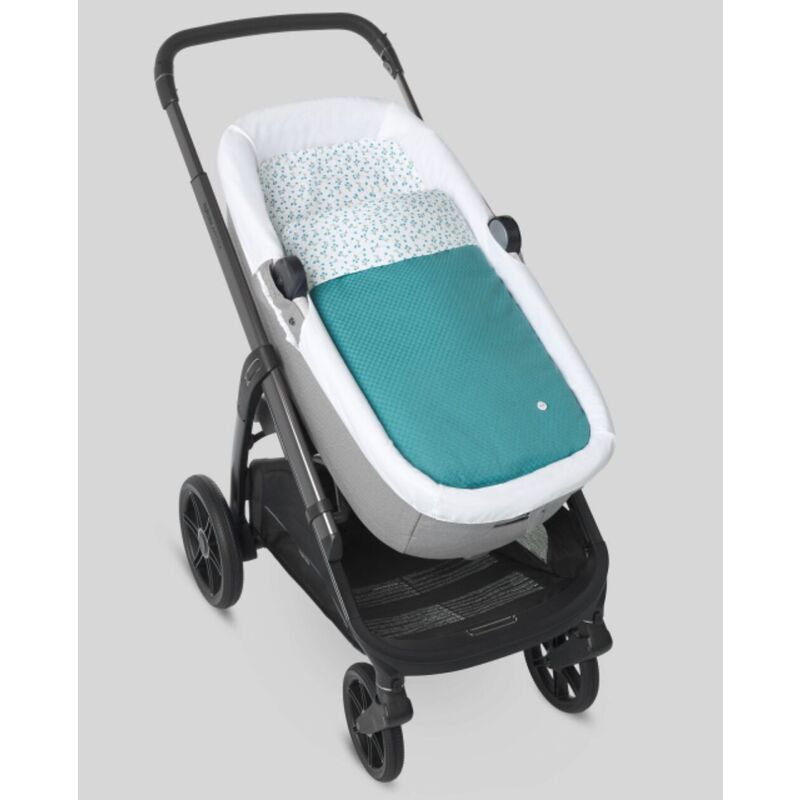 044 182309 SACO COCHE "CHERRY" PAZ RODRIGUEZ. COCHECITOS-CARRICOCHES PARA BEBE SACOS Y TEXTILES DE CAPAZO . Color Verde. 