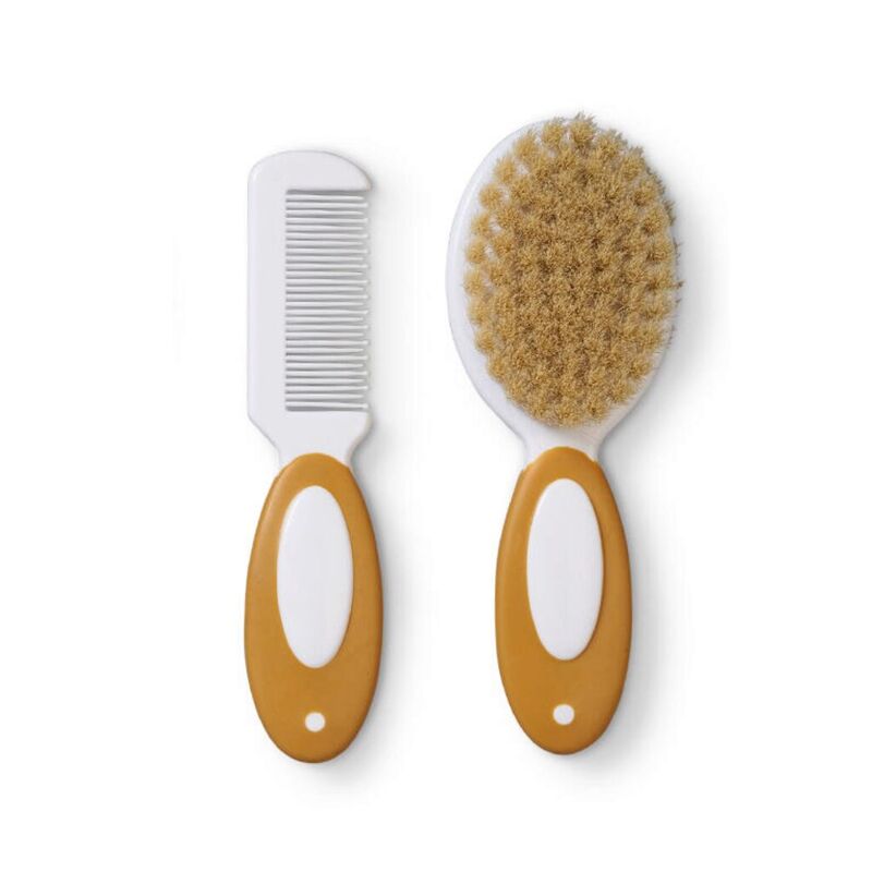 3944 Set de Cepillo y peine con cerdas naturales  Saro. PUERICULTURA Y COMPLEMENTOS PARA BEBES - BAÑO PERFUMERIA COSMETICA .