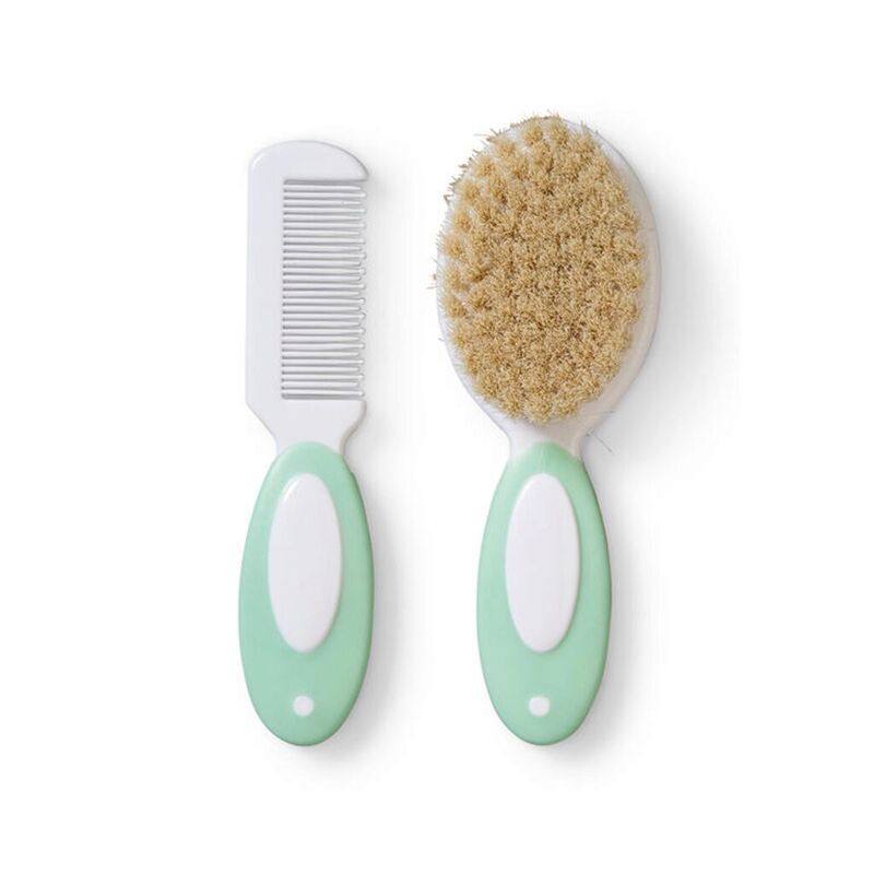 3944 Set de Cepillo y peine con cerdas naturales  Saro. PUERICULTURA Y COMPLEMENTOS PARA BEBES - BAÑO PERFUMERIA COSMETICA .