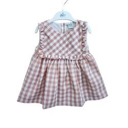 25CB-520 VESTIDO CUADROTE FAM CAMILA SARDÓN. ROPA PARA BEBES ,PREMAMA Y COLEGIAL - DE 0 5 AÑOS INFANTIL VERANO NIÑA Vestidos .