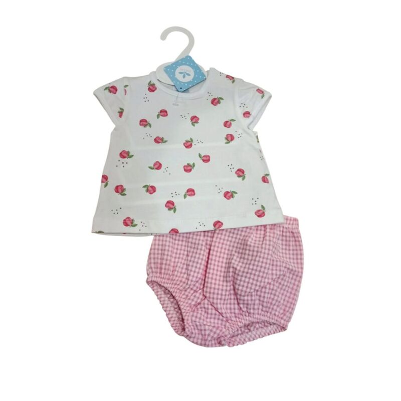 25HA 355 Conjunto dos piezas braguita farm manzanitas Sardón. ROPA PARA BEBES ,PREMAMA Y COLEGIAL - DE 0 5 AÑOS INFANTIL VERANO