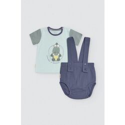 25576 Conjunto bebé camiseta manga corta algodón y culetín con tirantes Crocodino YSABEL MORA. ROPA PARA BEBES ,PREMAMA Y