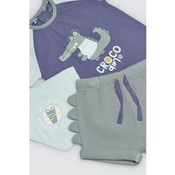 25577 Conjunto bebé 3 piezas camiseta, short y bandana Crocodino YSABEL MORA. ROPA PARA BEBES ,PREMAMA Y COLEGIAL - DE 0 5 AÑOS