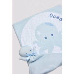 25563 Set bebé manta y doudou Ocean Tales azul YSABEL MORA. COCHECITOS-CARRICOCHES PARA BEBE SACOS Y TEXTILES CHALES MANTAS .