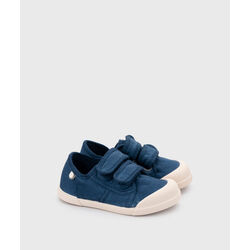 S1033-003 LONA velcro barefoot marino  igor. ZAPATOS PARA BEBE - CALZADO NIÑO NIÑA ZAPATILLAS DE LONETAS . CALZADO 20. 