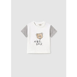 1037 Camiseta m/c Mayoral. ROPA PARA BEBES ,PREMAMA Y COLEGIAL - DE 0 5 AÑOS INFANTIL VERANO NIÑA NIÑO Camisetas . Color Blanco.