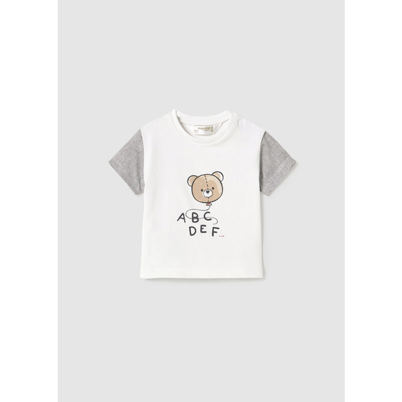 1037 Camiseta m/c Mayoral. ROPA PARA BEBES ,PREMAMA Y COLEGIAL - DE 0 5 AÑOS INFANTIL VERANO NIÑA NIÑO Camisetas . Color Blanco.