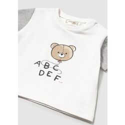 1037 Camiseta m/c Mayoral. ROPA PARA BEBES ,PREMAMA Y COLEGIAL - DE 0 5 AÑOS INFANTIL VERANO NIÑA NIÑO Camisetas . Color Blanco.