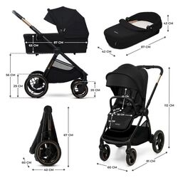 Carrito bebé multifuncional NEA 2 KinderKraft. COCHECITOS-CARRICOCHES PARA BEBE DE DOS PIEZAS . Color Negro. 