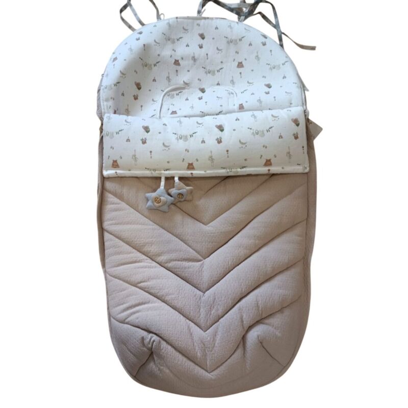 721167DOL Saco Silla Universal AURA PIQUE ARENA ARTESANIA ROSY. COCHECITOS-CARRICOCHES PARA BEBE SACOS Y TEXTILES SILLA PASEO