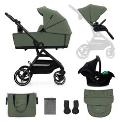 Carrito bebé 3en1 YOXI verde KINDERCKRAFT. COCHECITOS-CARRICOCHES PARA BEBE DE EN TRES PIEZAS . Color Verde. 