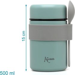 02728 TERMO 500ML KIOKIDS. PUERICULTURA Y COMPLEMENTOS PARA BEBES - COMIDA TERMOS RECIPIENTES . Color Azul. 