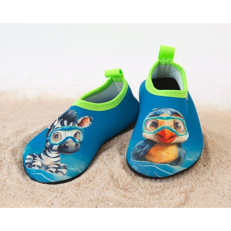 5698 ZAPATOS ACUÁTICOS  AQUASOCKER AZUL KIOKIDS. ZAPATOS PARA BEBE - CHANCLAS Y CANGREJERAS . CALZADO 22. 