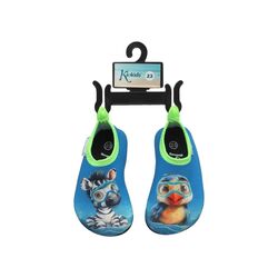 5698 ZAPATOS ACUÁTICOS  AQUASOCKER AZUL KIOKIDS. ZAPATOS PARA BEBE - CHANCLAS Y CANGREJERAS . CALZADO 22. 