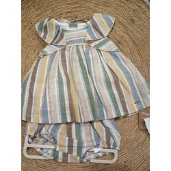 1855 Vestido rayas lino Mayoral. ROPA PARA BEBES ,PREMAMA Y COLEGIAL - DE 0 5 AÑOS INFANTIL VERANO RECIEN NACIDO MAYORAL 0-1 55