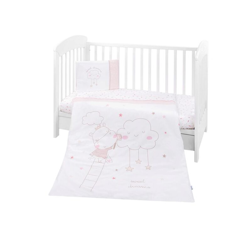 41101050052 Juego de cama 5 piezas Hippo Dreams  KIKKABOO. MOBILIARIO Y DECORACION PARA BEBE - ROPA CUNA MINICUNA EDREDONES