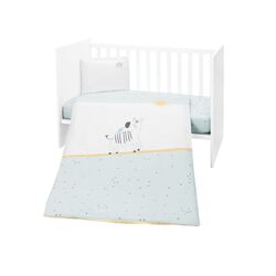 41101050073 Juego de cama 5 piezas Stripy Friends KIKKABOO. MOBILIARIO Y DECORACION PARA BEBE - ROPA CUNA MINICUNA EDREDONES