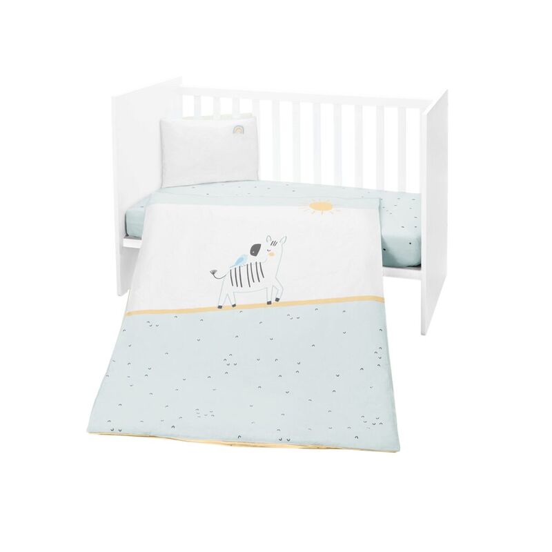 41101050073 Juego de cama 5 piezas Stripy Friends KIKKABOO. MOBILIARIO Y DECORACION PARA BEBE - ROPA CUNA MINICUNA EDREDONES