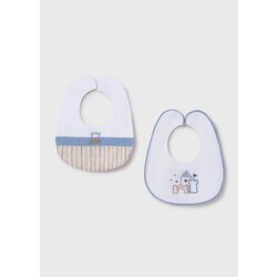 9877 Set 2 baberos Mayoral. PUERICULTURA Y COMPLEMENTOS PARA BEBES - COMIDA BABEROS . Color River Blue. 