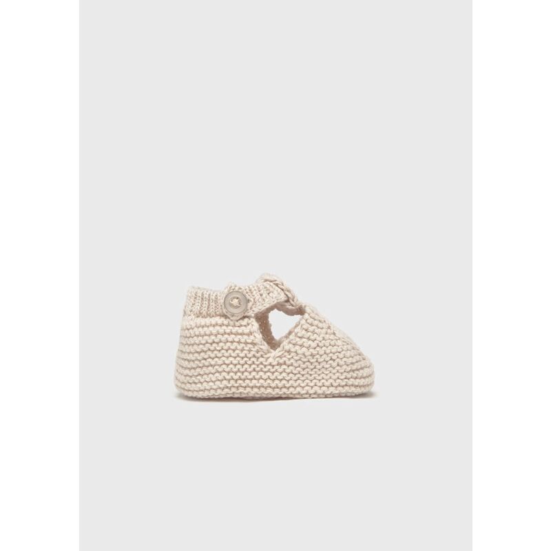 9908 Patucos tricot. ZAPATOS PARA BEBE - CALZADO Peuca verano ,Sandalias . CALZADO 15. Color PIEDRA. 