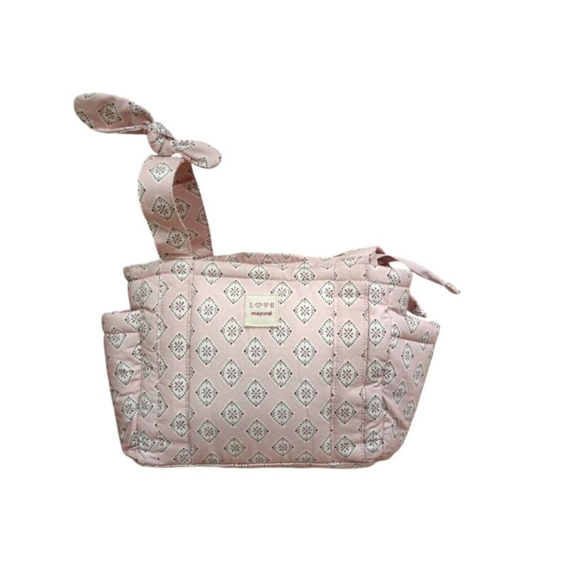 19889 Bolso tejido waterproof mayoral. COCHECITOS-CARRICOCHES PARA BEBE SACOS Y TEXTILES BOLSOS ,TALEGAS MALETAS . Color Rosa. 