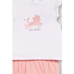 251040 Conjunto de camiseta  y ranita niña street monkey. ROPA PARA BEBES ,PREMAMA Y COLEGIAL - DE 0 5 AÑOS INFANTIL VERANO