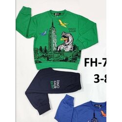 7900 CHANDAL DINO GARVEL. ROPA PARA BEBES ,PREMAMA Y COLEGIAL - DE 0 5 AÑOS INFANTIL VERANO NIÑO Chandal . Color Verde. TALLAS 4
