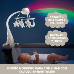 Móvil de cuna con proyector Arcoiris. JUGUETES PARA BEBE - MOVILES, PROYECTORES CARRILLONES . Color GRIS . 