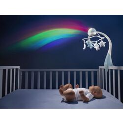 Móvil de cuna con proyector Arcoiris. JUGUETES PARA BEBE - MOVILES, PROYECTORES CARRILLONES . Color GRIS . 