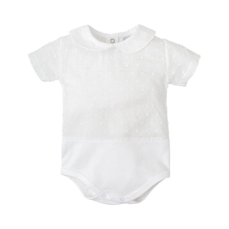 1727 BODY MAGA CORTA PLUMETTI CUELLO BEBE BABIDU. ROPA PARA BEBES ,PREMAMA Y COLEGIAL - DE 0 5 AÑOS INTERIOR Bodys . TALLAS 3