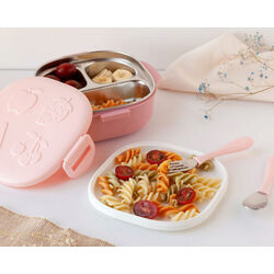 3540 C/C. CAJA ALMUERZO 450ML ACERO INOXIDA KIOKIDS. PUERICULTURA Y COMPLEMENTOS PARA BEBES - COMIDA TERMOS RECIPIENTES