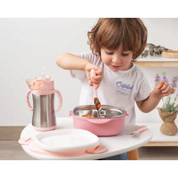 3540 C/C. CAJA ALMUERZO 450ML ACERO INOXIDA KIOKIDS. PUERICULTURA Y COMPLEMENTOS PARA BEBES - COMIDA TERMOS RECIPIENTES