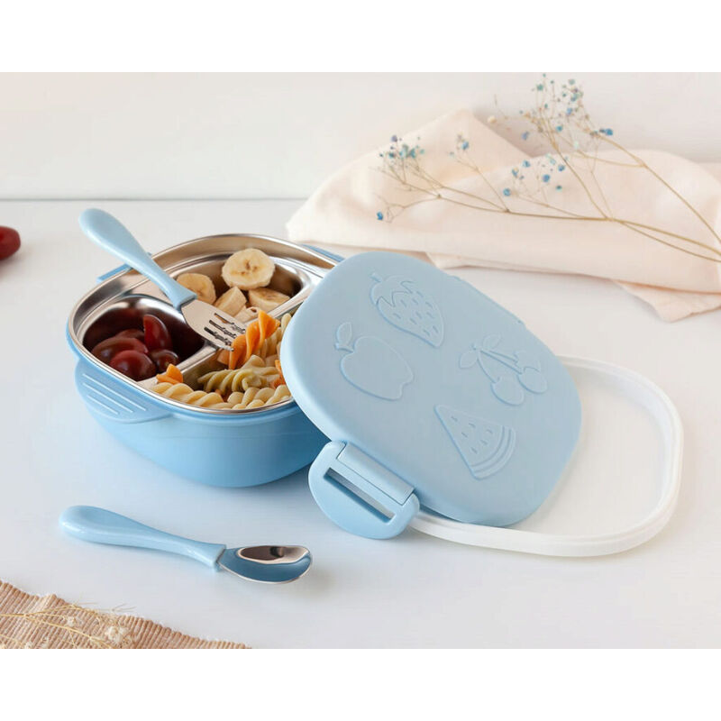 3541 CAJA ALMUERZO 450ML ACERO INOXIDABLE KIOKIDS. PUERICULTURA Y COMPLEMENTOS PARA BEBES - COMIDA TERMOS RECIPIENTES VAJILLAS