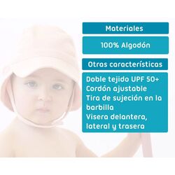 5566 GORRO UPF 50+ SALMÓN 48-50 CM 12-24 KIOKIDS. ROPA PARA BEBES ,PREMAMA Y COLEGIAL - DE 0 5 AÑOS INFANTIL VERANO NIÑO