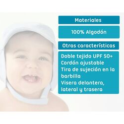 5671 GORRO UPF 50+ AZUL 48-50 CM 12-24 MESES KIOKIDS. ROPA PARA BEBES ,PREMAMA Y COLEGIAL - DE 0 5 AÑOS INFANTIL VERANO NIÑO