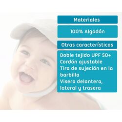 5674 GORRO UPF 50+ GRIS 48-50 CM 12-24 M KIOKIDS. ROPA PARA BEBES ,PREMAMA Y COLEGIAL - DE 0 5 AÑOS INFANTIL VERANO NIÑO