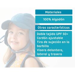 5751 GORRO UPF 50+ MARINO 48-50 CM 12-24 MESES  KIOKIDS. ROPA PARA BEBES ,PREMAMA Y COLEGIAL - DE 0 5 AÑOS INFANTIL VERANO NIÑO