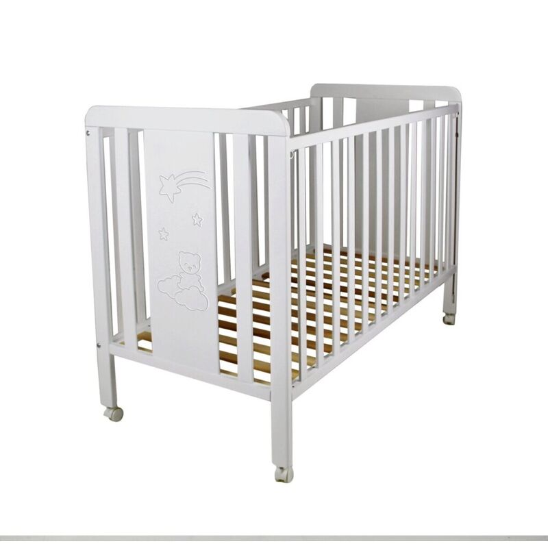 99A1013Cuna Lateral abatible OSITO IKID. MOBILIARIO Y DECORACION PARA BEBE - CUNAS . Color Blanco. 
