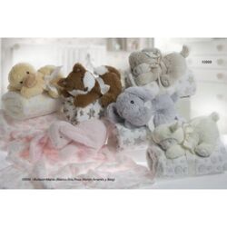 10899 Muñeco con manta Gamberritos. JUGUETES PARA BEBE - PELUCHES Y MUÑECOS PRIMEROS . Color Amarillo. 