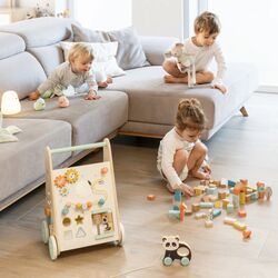 Andador madera con actividades 3355  SARO. JUGUETES PARA BEBE - APILABLES Y ENCAJABLES DE MADERA TRICICLOS MOTOS . Color 0. 