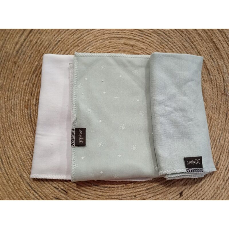 PACK TOALLITAS CIELO MENTA SONPETIT. COCHECITOS-CARRICOCHES PARA BEBE SACOS Y TEXTILES MUSELINAS GASAS . Color Verde. 