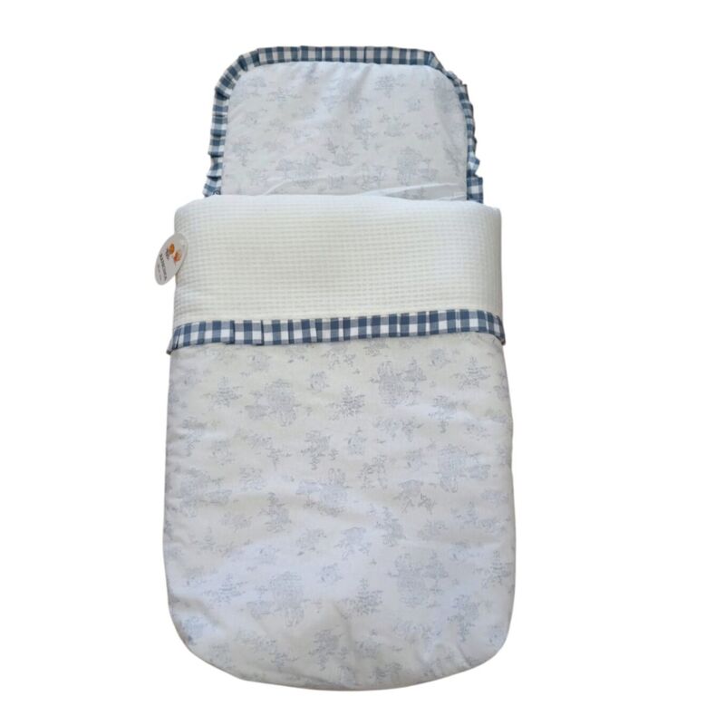 SACO INTERIOR DE CAPAZO PAISAJE AZUL NEOX  RAPACINOS. COCHECITOS-CARRICOCHES PARA BEBE SACOS Y TEXTILES DE SOBRE PUNTO CAPAZO .