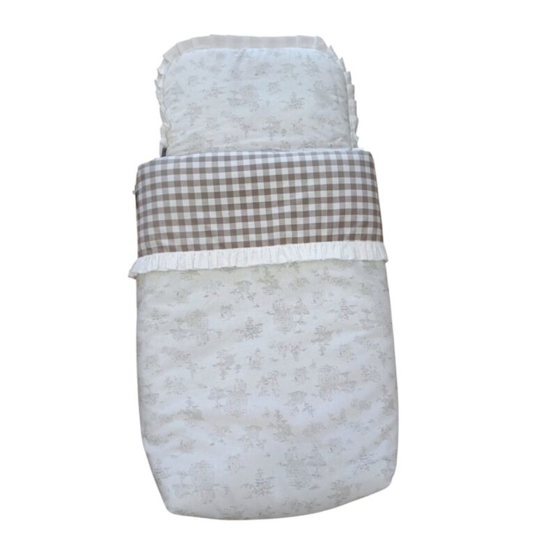SACO INTERIOR DE CAPAZO PAISAJE CAMEL VICHY RAPACINOS. COCHECITOS-CARRICOCHES PARA BEBE SACOS Y TEXTILES DE CAPAZO SOBRE PUNTO .